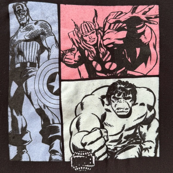 Marvel Graphic Comic Style T-Shirt Hulk Thor & Captain America - Picture 5 of 7